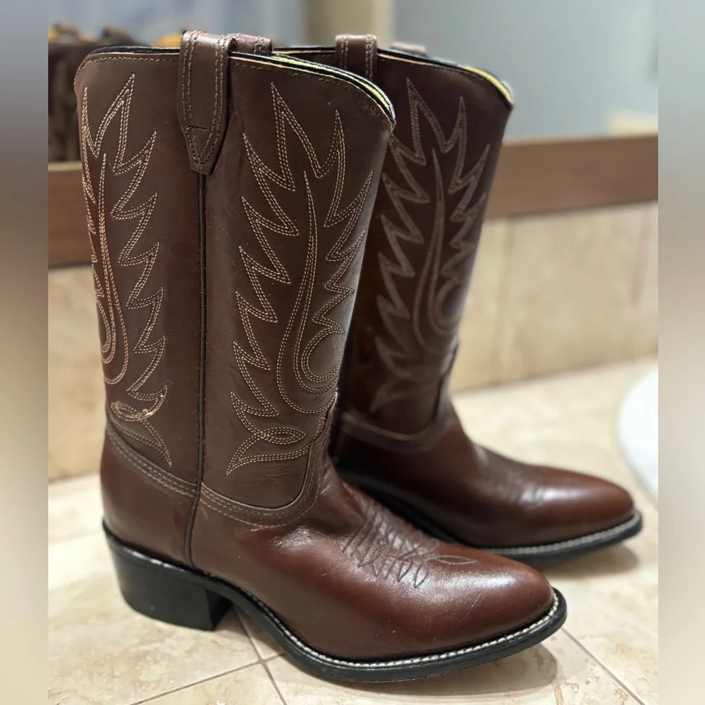 Like NEW Women's Western Cowboy Leather ACME boots - sz 6 - Picture 1 of 10